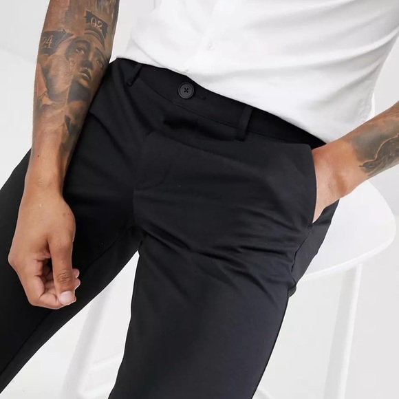 Only & Sons Tapered Slim Fit Pant Black 32x32 NWT - Picture 3 of 8